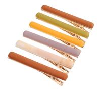 SUPVOX Pinzas de Cabello Sencillas Estilo Clip de Pato 6 Piezas Aleación Resistente Tamaño Estándar Color Aleatorio Clips para Flequillo y Peinados Diarios Color Aleatorio