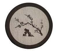 SUPVOX Placa de Tinta y Fácil de Transportar Superficie Interior Lisa con Diseño de de Ciruelo, Piedra de Tinta Tradicional Redonda de 4 Pulgadas con Tapa para Caligrafía