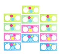 SUPVOX Plantillas de Dibujo para 12 Piezas, Reglas Transparentes de Colores, Plantilla de Pintura y Dibujo para Manualidades Escolares, Tamaño Compacto Portátil, Adecuado Color Aleatorio