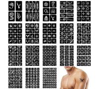 SUPVOX 18 unids pintura corporal plantilla del tatuaje plantillas de color de la cara plantillas del cuerpo del arte del tatuaje del brillo