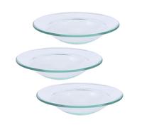 SUPVOX Plato Calentador de Cera de Repuesto de Vidrio Transparente de 10 Cm, 3 Piezas, Resistente a Altas Temperaturas para Lámpara Aromaterapia y Porta Aceites Esenciales