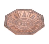 SUPVOX Plato de Ofrenda Budista Octogonal de Hierro Rojo, Plato Versátil para Homenaje al Fuego y Quema de Incienso, Bandeja Ritual para Templo y Decoración del Hogar