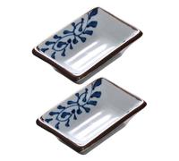 SUPVOX Platos para Salsa de Soja Cerámica Estilo Japonés, Set 2 Piezas, Rectangulares Grandes, para Mojar Condimentos y Aperitivos en Cocina y Restaurantes