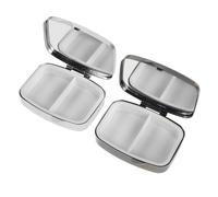 SUPVOX Portable Pill Holder Metal Pocket Pill Case, 2pcs, Rounded Rectangle, 2 Compartments for Seniors, Daily Use and On-the-Go