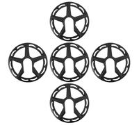 SUPVOX Protector de Plato de Bicicleta de Montaña 42 Dientes 4 Orificios, Cubierta Plástica Resistente Negra, Manguito Guía de Cadena para Ciclismo, Set 5 Piezas para Protección