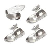 SUPVOX Púa Pulgar Ajustable Para Guitarra y Banjo, Set De 4 Unidades Metálicas Huecas Color Plateado, Accesorios De Guitarra Acústica Para Mejor Control y Protección Del Dedo