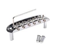SUPVOX Puente de Guitarra Eléctrica Metal Plateado con Diseño Ajustable y Carga Superior Incluye Tornillos y Llave Accesorio Compatible para Jazz y Semi Hollow Guitars