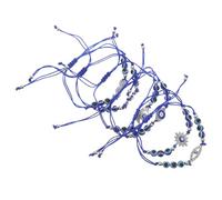SUPVOX Pulsera Ajustable de Ojo Turco para Mujer Juego de 6 Piezas con Cuentas Espaciadoras Artesanales Accesorio de Protección y Buena Suerte para Uso Diario y Celebraciones