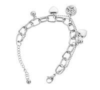 SUPVOX Pulsera de Aromaterapia Ajustable de Acero Inoxidable con Colgante Hueco Forma de Corazón Estilo Hip-Hop Creativo para Uso Diario y Fiestas Núcleo de Algodón Reemplazable