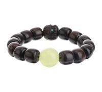 SUPVOX Pulsera de Ébano Natural Luminosa Unisex, Joyería Budista de Cuentas de Madera, Cadena Budista para Mujer y Hombre, Símbolo Espiritual, Tamaño 1.2 Cm, Uso Diario y Religioso