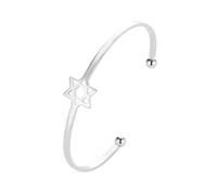 SUPVOX Pulsera de Metal Elegante y Creativo Diseño Abierto de Estrella Plateada para Mujer Adecuado para Cumpleaños y Publicidad