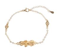 SUPVOX Pulsera Feng Shui Riqueza Ajustable Chapada Oro Color Dorado Diseño Fino Amuleto Pi Yao para Protección y Buena Fortuna Uso Diario