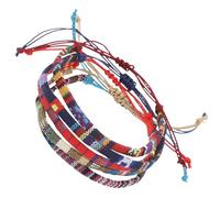 SUPVOX Pulsera Trenzada de Algodón y Lino Ajustable, Cuerda de Muñeca Colorida, 5 Piezas, Pulseras Estéticas para Mujer, Accesorio Bohemio Casual, Uso Diario y Obsequio