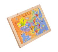 SUPVOX Puzzle Educativo Mapa Mundo y China para Juguete Interactivo Portátil para Aprendizaje Geografía y Desarrollo Cognitivo Diseño Dividido para Familiar