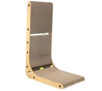 SUPVOX Rascador para Gatitos Doméstico Vertical de Papel y Madera con Campanas, Accesorio Divertido para Gatos en Interiores, Juego de 1 Set en Forma L Color Aleatorio