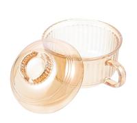 SUPVOX Recipiente de Vapor Multifunción de Vidrio Tapa y Asa, Tazón de Sopa Ámbar para Uso Diario y Guisar en Cocina Doméstica