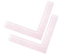 SUPVOX Regla de Costura de Plástico en L 2 Piezas, Herramienta de Sastrería Escala Clara y Ángulo Recto de 90°, Accesorio Ligero para Diseño y Corte de Ropa