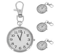 SUPVOX Reloj de Bolsillo de Enfermera Números Grandes y Claros, Llavero Metálico Portátil, Acero Inoxidable, 4 Unidades, Adecuado para Estudiantes, Médicos y Uso Hospitalario