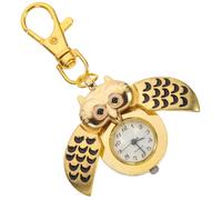 SUPVOX Reloj de Bolsillo Forma de Búho Dorado de Aleación, Decoración Retro y Llavero Práctico para Obsequio y Complemento de Atuendo