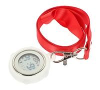 SUPVOX Reloj de Bolsillo para Enfermera Llavero, Diseño de Hebilla, Esfera Grande, Color Rojo, Práctico para Uso Médico y Sanitario, Accesorio Auxiliar de Enfermería, Reloj Digital