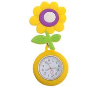 SUPVOX Reloj de Cuarzo para Enfermera con Clip, diseño de muñeco Suave y Luminoso, tamaño pequeño con Funda Amarilla, Reloj de Bolsillo telescópico Ideal para Estudiantes y Personal Sanitario