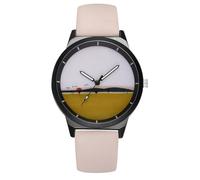 SUPVOX Reloj de Cuarzo para Minimalista, Pulsera de PU Beige, Reloj de Moda Ligero y Cómodo para Uso Diario, Accesorio Unisex Informal, Diseño Sencillo y Práctico