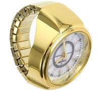 SUPVOX Reloj de Dedo Digital de Cuarzo Anillo Dorado Mini Reloj Pequeño para Mujer y Hombre Accesorio Portátil Versátil para Fiestas y Uso Diario