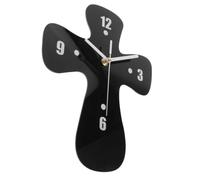SUPVOX Reloj de Pared Negro Silencioso en Forma de Cruz de Acrílico Funcionamiento Ultra Silencioso y Diseño Minimalista para Habitación Infantil o Sala de Oración