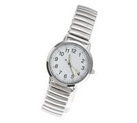 SUPVOX Reloj de Pulsera de Cuarzo Grande Resistente al Agua Esfera Luminosa para Adultos Mayores Uso Diario Acero Inoxidable Elástico Color Plata Estilo Aleatorio