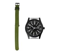 SUPVOX Reloj de Pulsera Deportivo para Hombre Correa de Nylon Trenzado, Cuarzo Analógico, Resistente al Agua, Estilo Militar Verde, Tamaño Grande, Uso Casual y Exterior