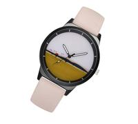 SUPVOX Reloj de Pulsera para Parejas Sencillo de Cuarzo, Estilo Casual, Material PU Beige, Unisex, Uso Diario, Diseño Minimalista y Moderno