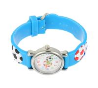 SUPVOX Reloj Deportivo de Dibujos Animados Diseño de Balón de Fútbol, Correa Flexible en Azul Claro, para Niños y Niñas, Adecuado para Uso Diario y Obsequio de Cumpleaños