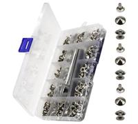 SUPVOX Remaches Punk de Metal 10 Mm Cónicos 100 Unidades Caja de Herramientas para Tachuelas Diy, Accesorios para Bolsos, Zapatos y Prendas de Cuero, Ideales para Manualidades
