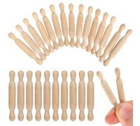 SUPVOX Rodillos de Madera Miniatura 15 Piezas para Decoración Casa de Muñecas, Accesorios Pequeños para Manualidades y Juguetes de Cocina Decorativos, Material Madera Natural, Uso en
