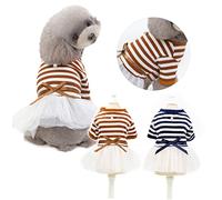 SUPVOX Ropa para Perros Camisas Camisetas Cosas Mascotas Adorable Ropa para Mascotas Camisa señora Vestidos Rayas Cachorro Falda Suministros Mascotas Mascota