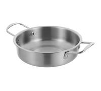 SUPVOX Sartén Wok de Acero Inoxidable 18 Cm, Olla para Cocina Casera y Restaurante, Antiadherente, Utensilios de Cocina Versátiles para Estofados, Mariscos y Olla Caliente Coreana