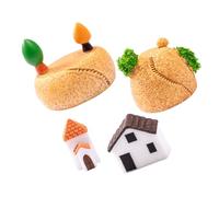 SUPVOX Set de 4 Minicasas de Resina para Decoración de Micropaisajes, Accesorios Miniatura para Bonsái y Escritorio, Modelo de Casa en Miniatura para Jardinería y Proyectos DIY