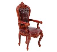 SUPVOX Silla de Respaldo Miniatura Clásica para Casa de Muñecas Decorativa y Funcional Accesorio de Mobiliario para Dormitorio y de Paisaje Color Marrón Oscuro