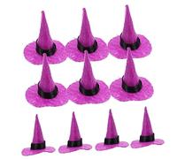 SUPVOX Sombrero De Bruja Mini 10 Unids Color Púrpura Ideal Para Halloween y Fiestas