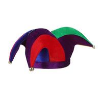 SUPVOX Sombrero de Payaso Carnaval Pequeño de Tela 4 Puntas Multicolor y Campanas para Fiesta, Disfraz y Cosplay en Eventos Deportivos y Celebraciones Festivas