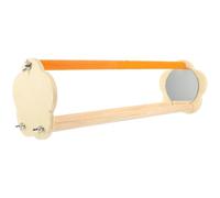 SUPVOX Soporte de Madera para Loro de Mesa con Espejo Plataforma Resistente para Entrenamiento Periquitos y Cacatúas Accesorio Decorativo Duradero para Aves Pequeñas