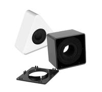 SUPVOX Soporte De Micrófono Cúbico De Plástico Abs Resistente, 2 Unidades Banderas Negras Cuadradas y Blancas Triangulares Para Entrevistas y Transmisiones Profesionales