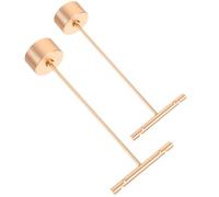 SUPVOX Soporte Organizador de Joyas en Forma de T de Aleación de Aluminio, Color Dorado Base Redonda, para Exhibir Pendientes, Collares y Pulseras, 2 Piezas, Ahorro de Espacio para Uso