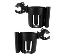 SUPVOX Soporte para Botellas de Carrito y Portavasos de Plástico para Cochecito, Clip para Teléfono, Negro, Accesorio para Padres en Paseo, 2 Piezas
