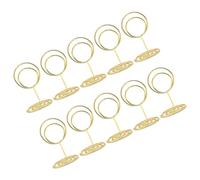 SUPVOX Soporte para Tarjetas de Mesa de Metal Dorado 50 Mm Diseño Redondo, Clip para Nota Multifuncional, Porta Tarjetas de Fotos y Menús, Paquete de 10 Piezas Adecuado para Eventos
