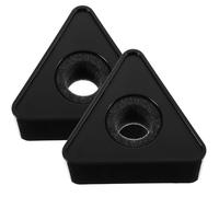 SUPVOX Soportes Portátiles para Micrófono Triangulares Negros de ABS, 2 Piezas Base Plana para Grabar Logotipos, Ideales para Presentadores y Entrevistas