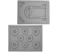 SUPVOX Tablero de Diseño para Cuentas y Pulseras, Bandeja Medidora de Joyería de Plástico Resistente, Color Claro, Tamaño Mediano, 2 Piezas para Manualidades y Fabricación de Collares