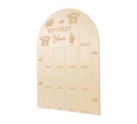 SUPVOX Tablero de Madera para Bebés Primer Año Tarjetas Mensuales de Crecimiento Recién Nacido Placa Anuncio para Fotos de Cumpleaños Accesorios Fotográficos para Niñas Decoración