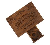 SUPVOX Tablero en Miniatura de Madera con Cajón Secreto, Planchette y Símbolos de Adivinación, Tablero Pequeño para Decoración de Brujas y Halloween, Juguete de Adivinación Portátil