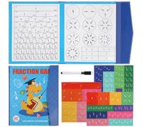 SUPVOX Tablero Magnético de Fracciones Erasable para Aprendizaje Herramienta para Matemáticas Casa y Montessori Juguete Didáctico Portátil para Práctica Continua